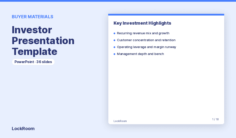 Investor Presentation Template thumbnail