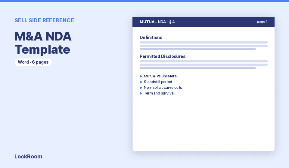 M&A NDA Template thumbnail